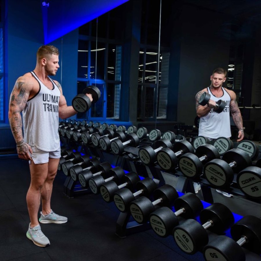 PROFI-FIT Гантельный ряд полиуретановый 40-50 кг (5 пар), шаг 2,5 кг  